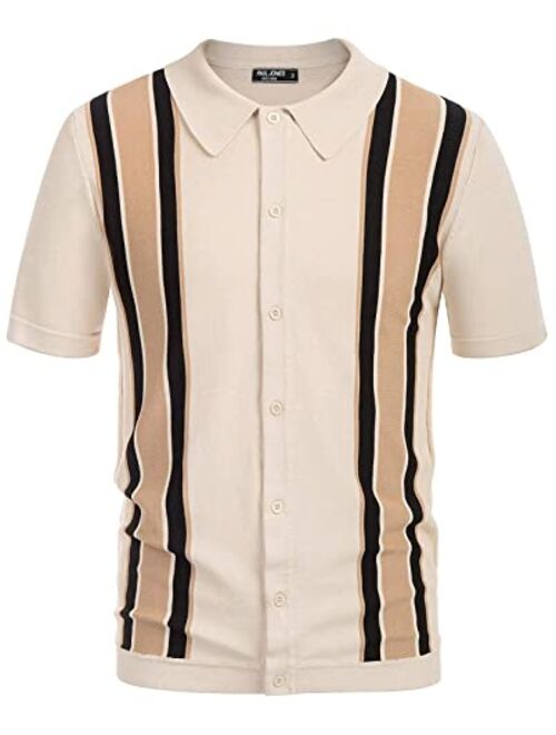 Buy Pj Paul Jones Mens Polo Shirts Vintage Striped Lightweight Knitting Golf Shirts Online 8349