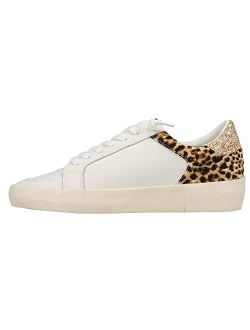 Womens Norah Leopard Slip On Sneakers Shoes Casual - White