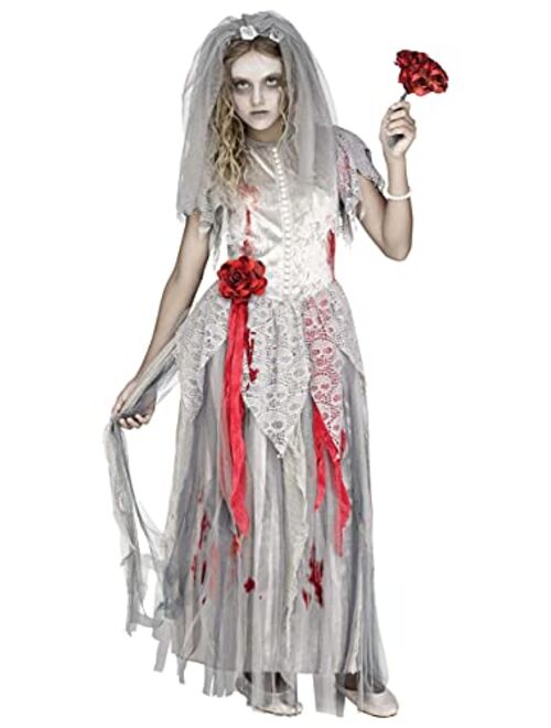 Fun World Girls Zombie Bride Halloween Costume