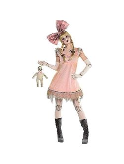 Party City Pink Creepy Doll Dress for Women, Halloween Costume Accessories, Small/Medium