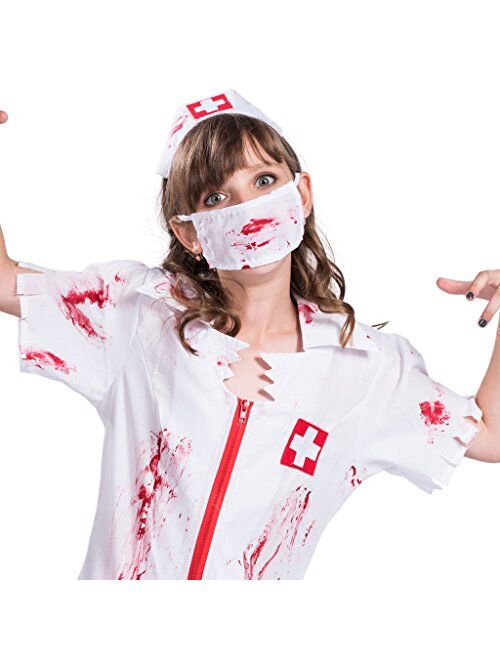 EraSpooky Girls Halloween Zombie Nurse Costume