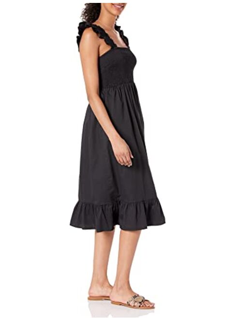 The Drop Women's Kimi Ruffled Shoulder Smocked Midi Dress