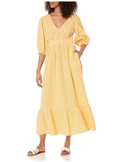 Women's Calie V-Neck Puff Sleeve Maxi Dress