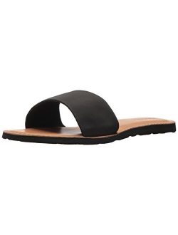 Women's Simple Synthetic Leather Strap Slide Sandal