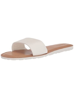 Women's Simple Synthetic Leather Strap Slide Sandal