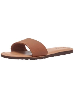 Women's Simple Synthetic Leather Strap Slide Sandal