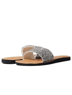 Women's Simple Synthetic Leather Strap Slide Sandal