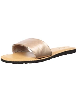 Women's Simple Synthetic Leather Strap Slide Sandal