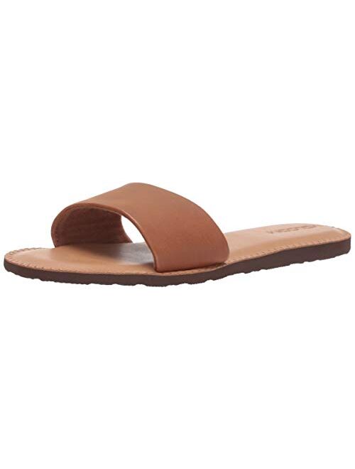 Volcom Women's Simple Synthetic Leather Strap Slide Sandal