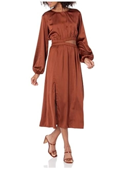 Women's Jacob Silky Long Sleeve Modest Cut Out Midi