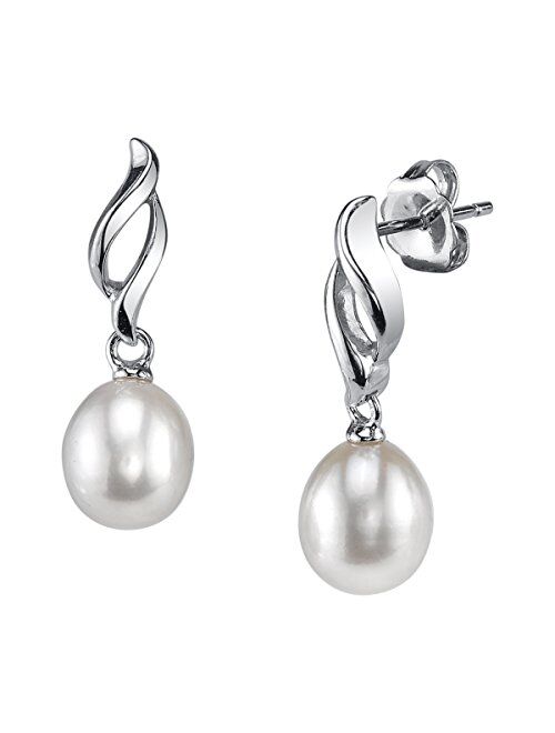 THE PEARL SOURCE 8-9mm Genuine Freshwater Cultured Pearl Lora Earrings for Women