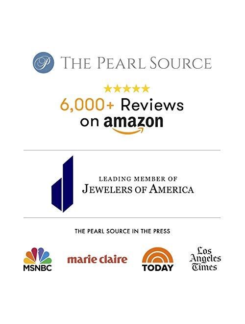 THE PEARL SOURCE Drop Shape Black Tahitian South Sea Cultured Pearl Elegance Earrings for Women