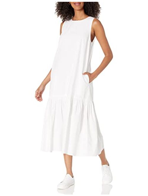 The Drop Women's Ilana Loose Sleeveless Wide-Hem Poplin Maxi Dress