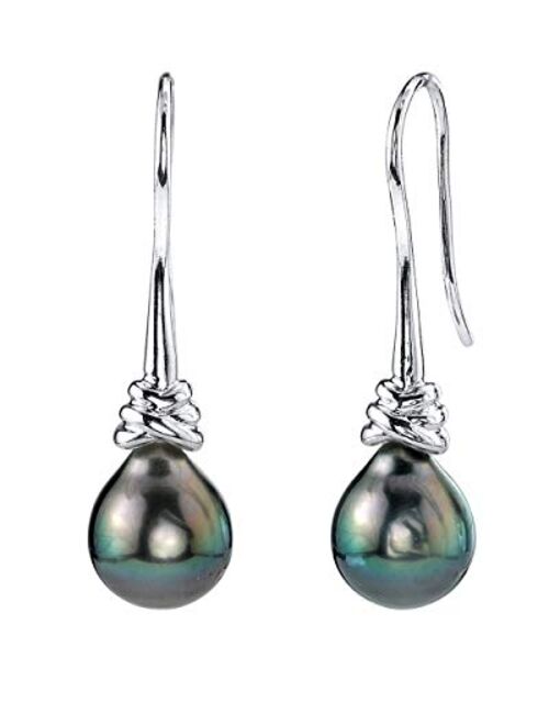 THE PEARL SOURCE Genuine Baroque Black Tahitian South Sea Cultured Pearl Denise Earrings for Women