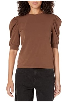 Women's Mariko Puff-Sleeve Crew-Neck Stretch Jersey T-Shirt