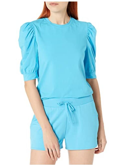 The Drop Women's Mariko Puff-Sleeve Crew-Neck Stretch Jersey T-Shirt