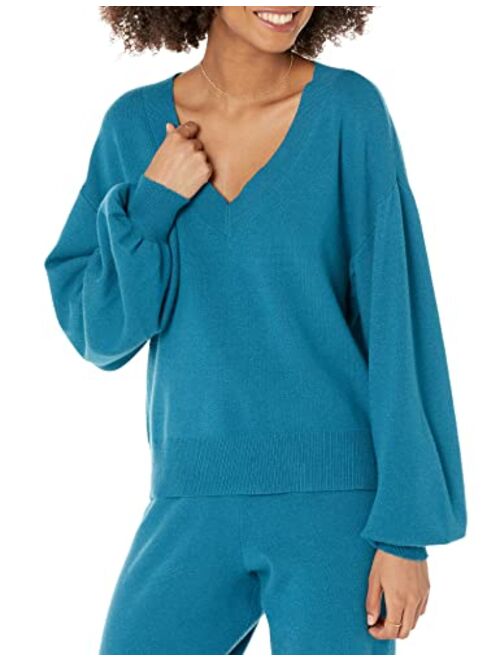 The Drop Women's Mia Bell Sleeve V-Neck Supersoft Sweater