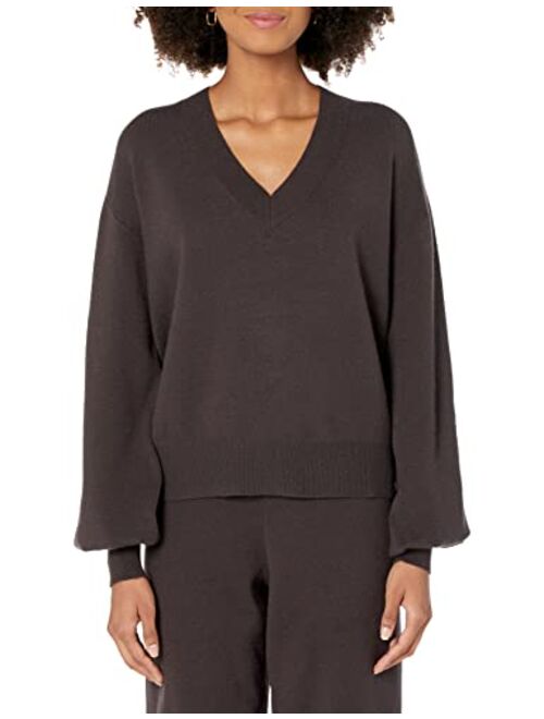 The Drop Women's Mia Bell Sleeve V-Neck Supersoft Sweater