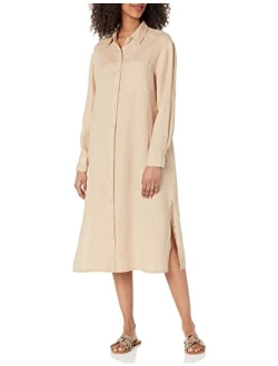 Women's Fiona Relaxed Linen Midi Shirt Dress