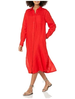 Women's Fiona Relaxed Linen Midi Shirt Dress