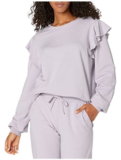 Women's Ruby Ruffle-Shoulder Supersoft Stretch Sweatshirt