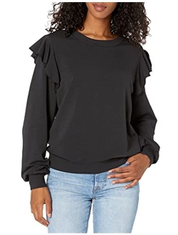 Women's Ruby Ruffle-Shoulder Supersoft Stretch Sweatshirt