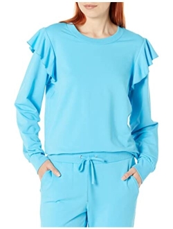 Women's Ruby Ruffle-Shoulder Supersoft Stretch Sweatshirt