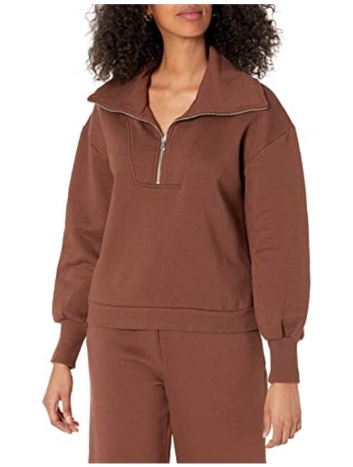 The Drop Women's Hayley Half Zip Fleece Sweatshirt