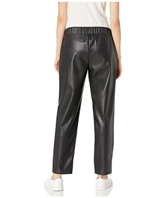 The Drop Women's @Lisadnyc Vegan Leather Pull-On Jogger