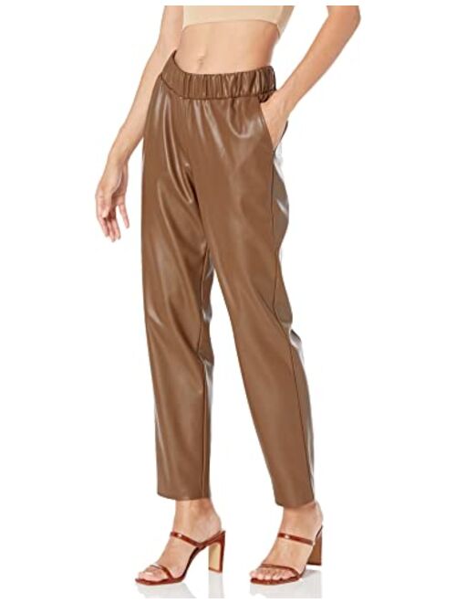 The Drop Women's @Lisadnyc Vegan Leather Pull-On Jogger