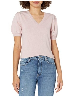 Women's Cindy Short Puff Sleeve Crew Neck Sweater