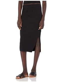 Women's Vera Slim Side Slit Midi Sweater Skirt