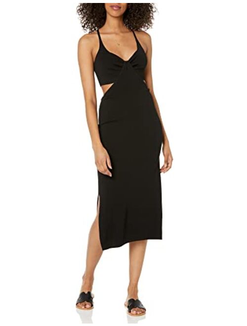 The Drop Women's Zuri Fitted Cut-out One Shoulder Maxi Sweater Dress