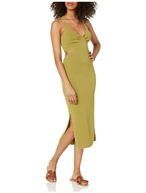 The Drop Women's Zuri Fitted Cut-out One Shoulder Maxi Sweater Dress