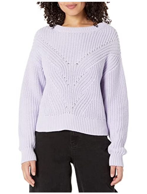 The Drop Women's Selena Cable Front Cropped Sweater