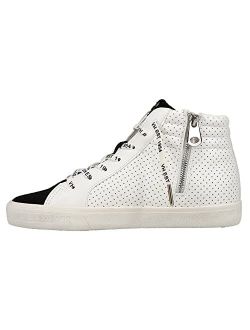Womens Lester Perforated High Sneakers Shoes Casual - Black