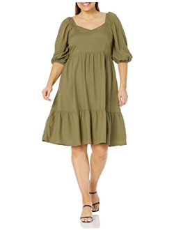 Women's Lexi Puff Sleeve Sweatheart Neckline Smocked Back Dress