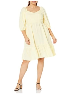 Women's Lexi Puff Sleeve Sweatheart Neckline Smocked Back Dress