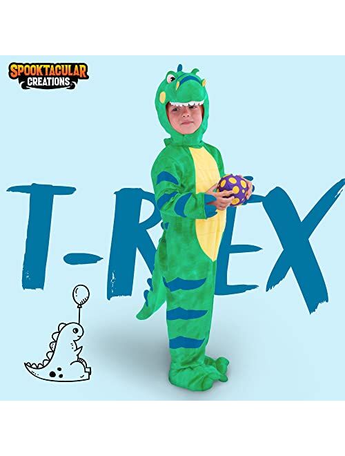 Spooktacular Creations Halloween Child Orange Dinosaur T-Rex Realistic Costume for Kids Toddler Halloween Trick or Treating-3T