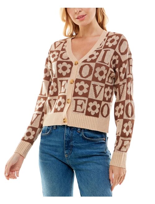 Ultra Flirt Juniors' Love Button-Front Cardigan