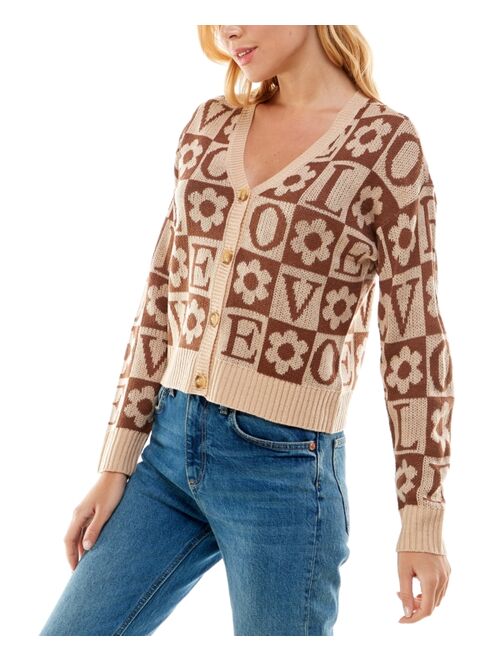 Ultra Flirt Juniors' Love Button-Front Cardigan