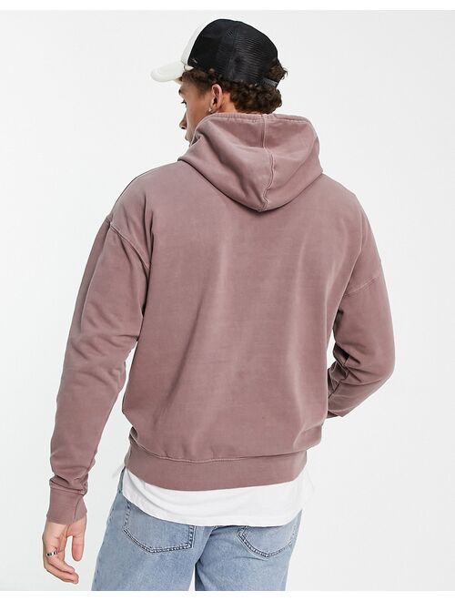 New Look hoodie with Brooklyn print in washed rust