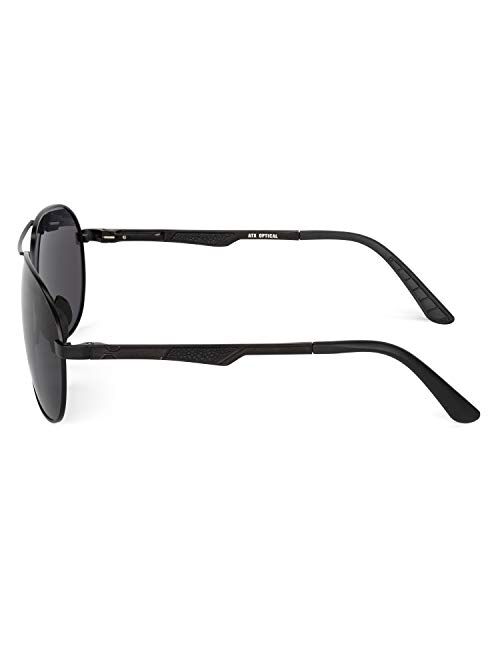 Atx Optical XXL extra large Classic Round Aviator Polarized Sunglasses for big wide heads 150mm