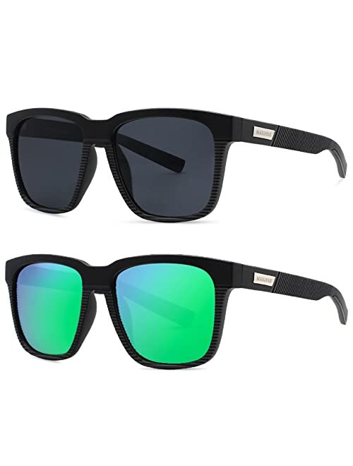 MAXJULI Polarized Sunglasses for Big Heads Men Women 8023