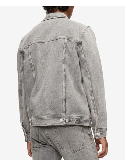 Calvin Klein Men's Iconic Relaxed-Fit Palmer Gray Utility Trucker Jacket