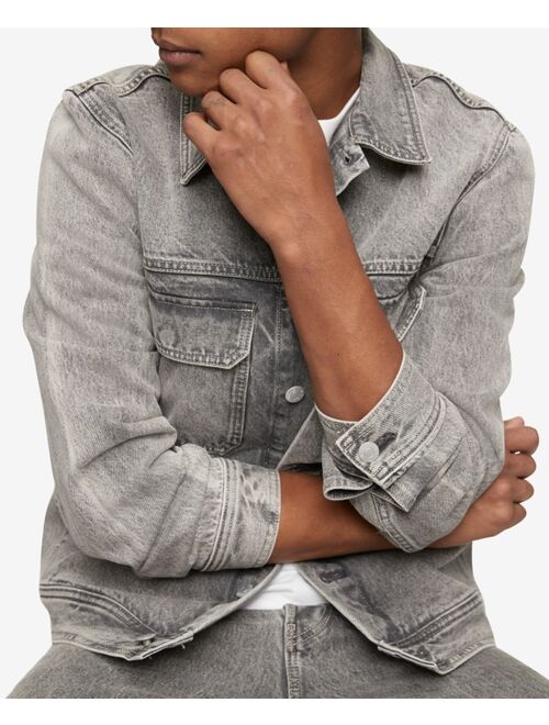 Calvin Klein Men's Iconic Relaxed-Fit Palmer Gray Utility Trucker Jacket