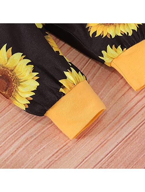 Cabucale Cotton Sunflower Printed Baby Gril Pant set With Hair Band