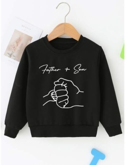 Toddler Boys Figure & Letter Graphic Sweatshirt