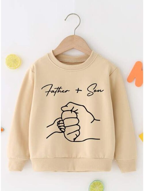 Shein Toddler Boys Figure & Letter Graphic Sweatshirt