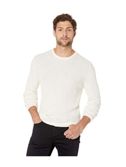 Men's Cotton Cashmere Mini Waffle Crew Neck Sweater